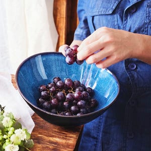 Japanische Porzellan Obstschale | Retro strukturierter stapelbarer Servierteller für frisches Obst | Elegantes asiatisches Geschirr & Home Decor