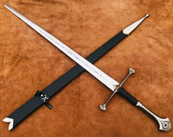 Handmade D2 Steel Viking Sword | Norse Ragnar Replica with Leather Sheath