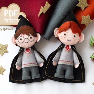 PDF Wizard Boy Felt Pattern / Boy Wizard / Magical Felt Pattern / Wizard Felt Ornament / DIY Felt Doll Pattern / Wizarding Pattern