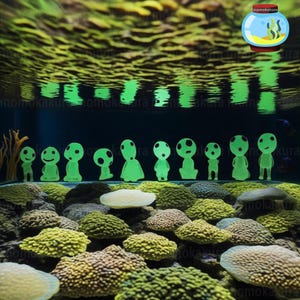 10Pcs Glow-in-the-Dark Elf Miniature Figures, Luminous Kodama Garden Decor, Fish Tank Accessories, Small Plant Pot Ornaments, Aquarium Gift
