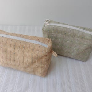 Trousse cosmétique à fermeture éclair en coton, pochette de maquillage à glissière, rangement pratique, sac de voyage à glissière, petit sac à main, pochette carrée, trousse de toilette