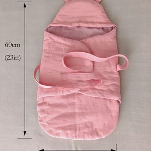 Patrón de portabebés/envoltorio/manta para bebé de algodón orgánico hecho a mano para exterior y coche.