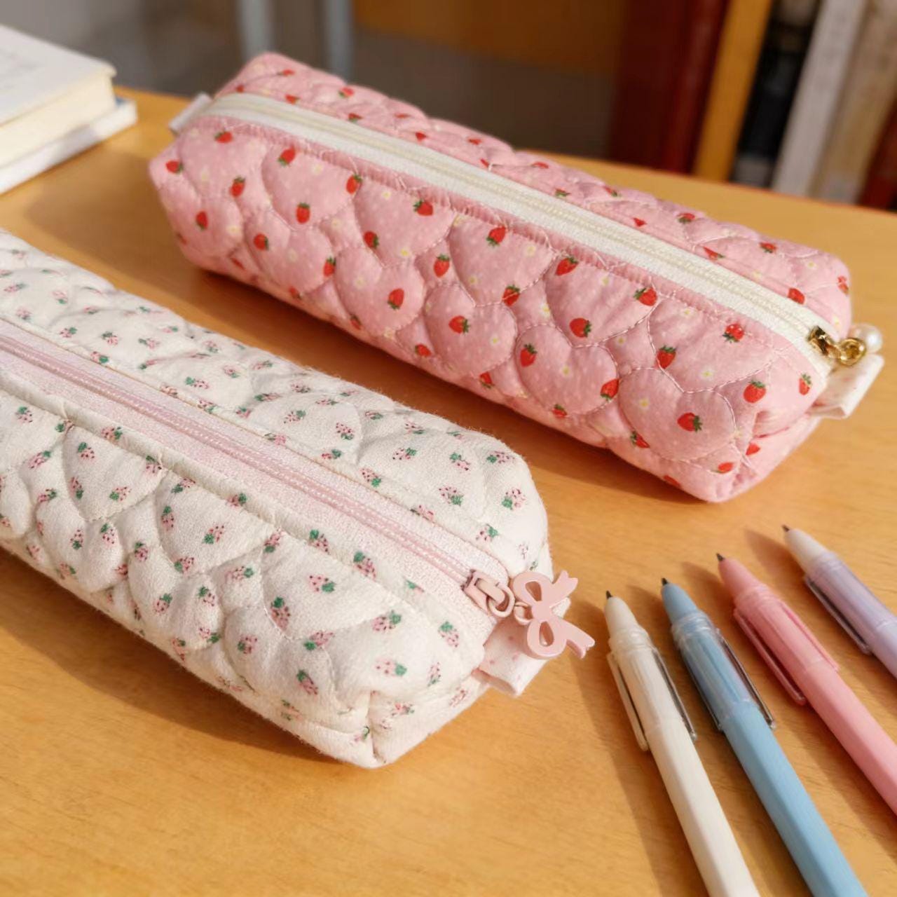 Set 3 Astucci Telescopici In Tela – Portapenne Regolabili Con Cerniera, Rosa+Blu+Verde, 18x12,5cm, Per Scuola E Ufficio