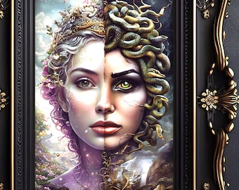 Medusa Wall Art Print: Gothic Greek Mythology Decor, Dark Fantasy (Digital Download)
