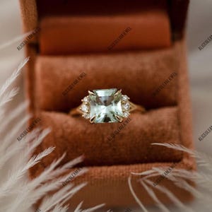 Hermoso anillo de turmalina verde menta, regalo para ella, anillo de turmalina menta, anillo de promesa, anillo de turmalina verde menta en plata de ley 925, anillo de compromiso.