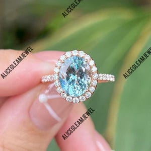 Gorgeous Oval Aquamarine Gemstone Ring 925 Sterling Silver Wedding Anniversary Ring Gift For Her Aquamarine Ring Engagement Ring.