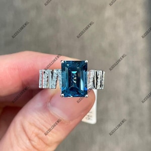 Indicolite Tourmaline Ring Promise Ring Gift For Her Indicolite Tourmaline 925 Sterling Silver Ring Vintage Tourmaline Ring Engagement Ring.