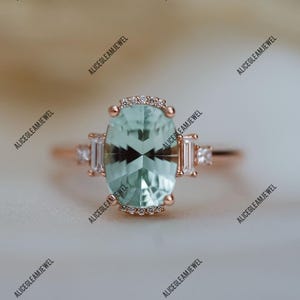 Oval Cut Aquamarine Ring Gift For Her 925 Sterling Silver Aquamarine Ring Engagement Wedding Ring Promise Ring for Her Aquamarine Ring.