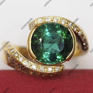Indicolite Tourmaline Gemstone Ring 925 Sterling Silver Indicolite Tourmaline Ring Vintage And Luxury Ring Promise Ring Gift For Her Ring.