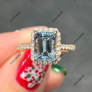 Vintage Aquamarine Ring Gift For Her Aquamarine Ring 925 Sterling Silver Engagement Ring Aquamarine Promise Ring Wedding Anniversary Ring.