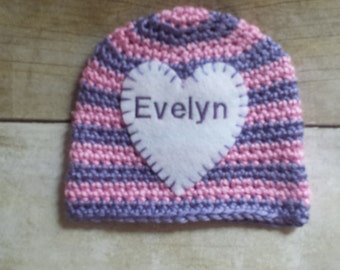 BabyGirl Name Hat - Personalized Newborn Hat - Newborn Name Hat - Personalized Baby Hat - Monogram Baby Hat