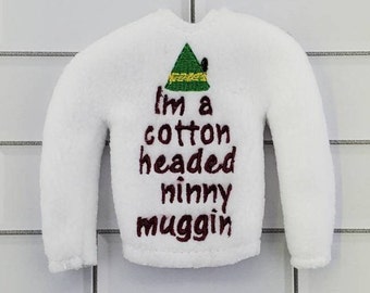 Cotton Headed Elf Sweater, Elf Doll clothing, Elf Ideas