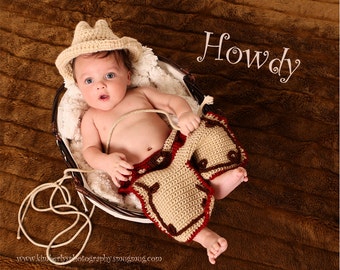 Baby Cowboy Outfit, Baby Cowboy hat and chaps, Baby western wear