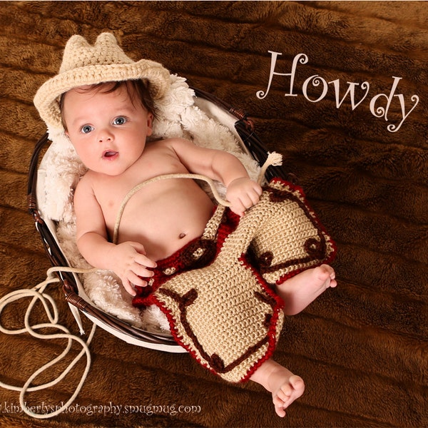 Baby Cowboy Outfit, Baby Cowboy hat and chaps, Baby western wear