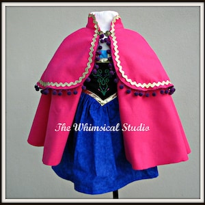 Anna costume, Anna dress and cape, princess Anna dress