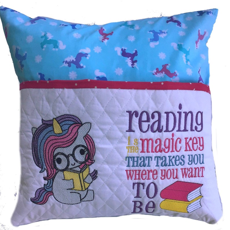 Little Unicorn Reading Pillow Little Girl Book Pillow Baby image 0