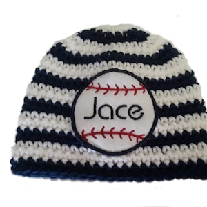 Personalized baseball baby hat, Baby&#39;s first baseball hat, Baseball baby shower gift, Personalized newborn baseball hat