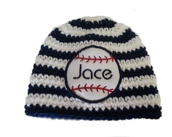 Personalized baseball baby hat, Baby's first baseball hat, Baseball baby shower gift, Personalized newborn baseball hat