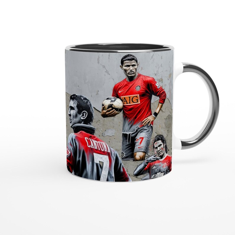 Banksy Mug, Banksy Man United Mug, MUFC Famous 7s, Football Mug, Banksy Cup, White 11oz Ceramic Mug image 8