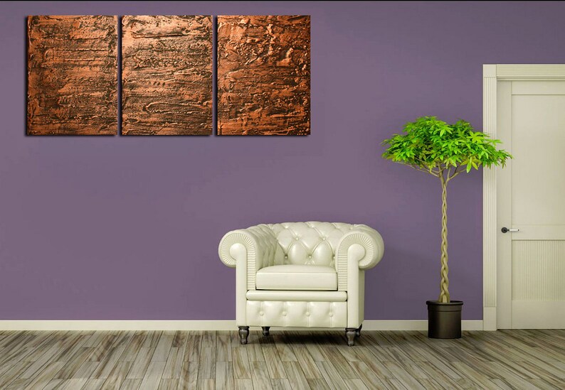 EXTRA LARGE Wall Art Triptych 3 Panel Abstract Contemporary Etsy