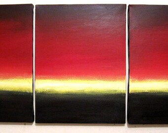 Original multi panel art extra large wall canvas triptych Abstract painting beach you my sunrise oversized minimalist landscape 5 sizes