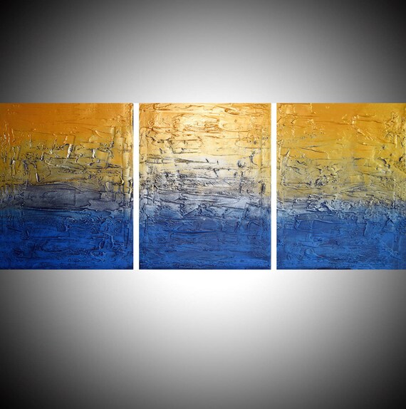 Beste Extra large triptych 3 panel canvas wall art silver gold | Etsy DL-42