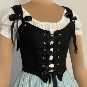 Linen bodice, corset bodice, Renaissance faire bodice, pirate costume