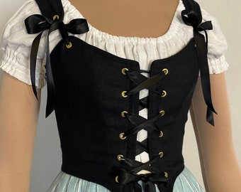 Linen bodice, corset bodice, Renaissance faire bodice, pirate costume