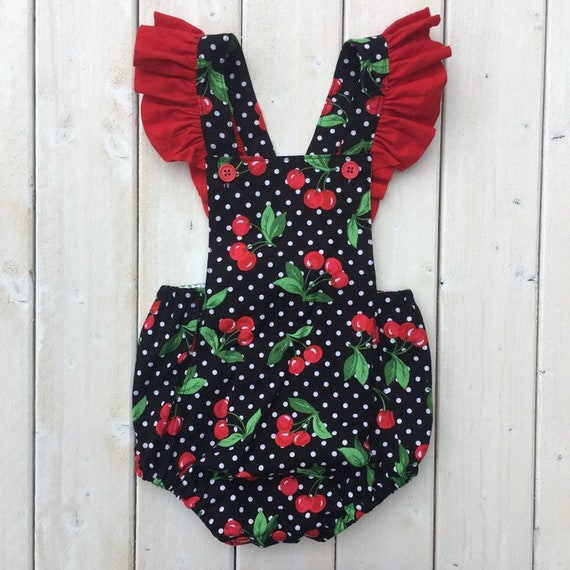 red ruffle romper baby