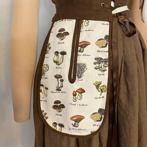 18th century pockets, 17th century pockets, colonial costume pockets mushroom canvas