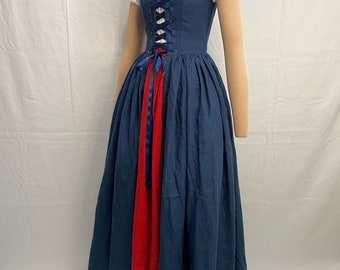 Linen Overdress, Bodiced Petticoat, Renaissance Faire Dress, Highland  Costume Size XS - Etsy