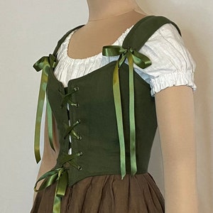 Linen bodice, corset bodice, Renaissance faire bodice, choose your color