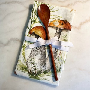 Kitchen towel gift set, mushroom tea towel, mushroom gift