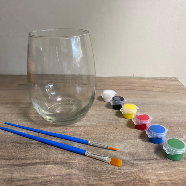 Paint your own wine glass, personalized wine glass, paint kit, bridesmaid gift