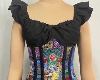 Underbust corset, Disney corset, beauty and the beast, Disney bounding