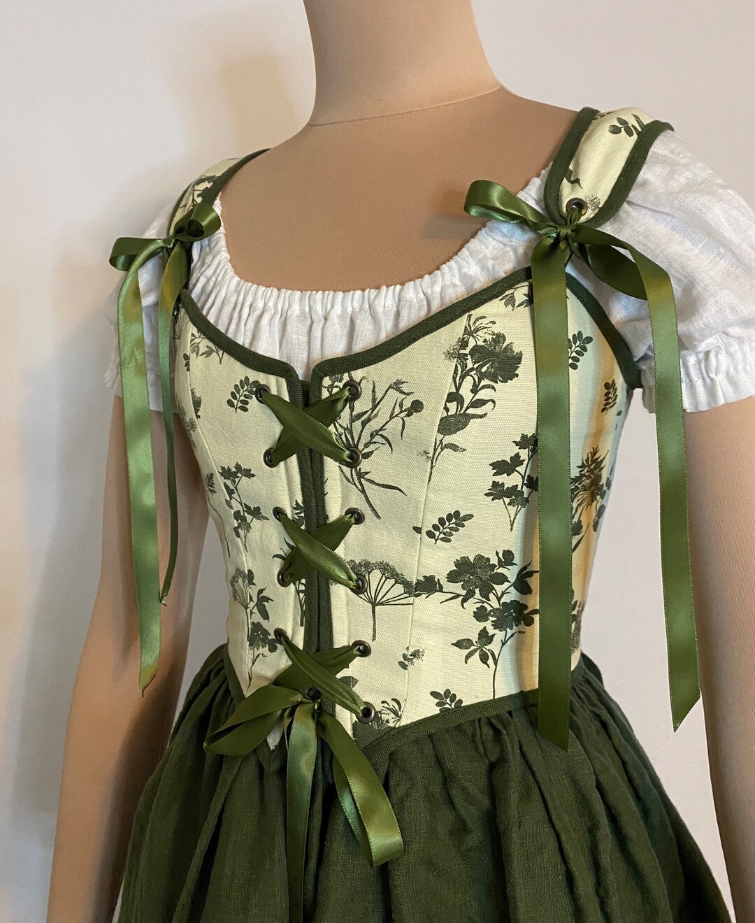 Mieder Renaissance Wildblumen Mieder, Korsett Mieder, Kostüm, Renaissance faire Mieder ...