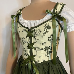 Wildflower bodice, corset bodice, costume, Renaissance faire bodice, floral top