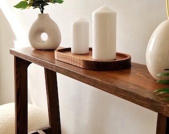 Tavolo consolle stretto, tavolo da divano rustico, tavolo minimalista sottile, consolle alta, tavolo da ingresso, organizer per ingresso personalizzato, tavolo MCM