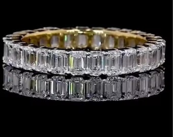 Radiant Cut Lab-Grown Diamond Eternity Band - CVD Gold Matching Band