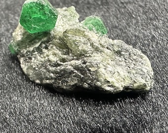 One of a kind 35 Carat Top Green Terminated Emeralds on Matrix | Emerald Specimen | Raw Natural Untreated | Gem Cluster
