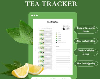 Tea Tracker Printable PDF: Tea Tasting Journal, Steeping Log and Brew Guide, Loose Leaf Tea Evaluation Sheet, Sensory Tasting Notes