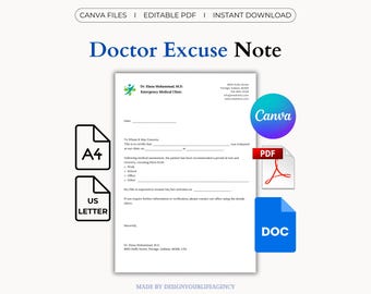 Doctor Excuse Note Template: Printable Medical Form (Canva, PDF, Google Doc)