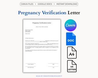 Pregnancy Verification Letter Template: Doctor Confirmation Note, Medical Proof (Canva, Google Docs)