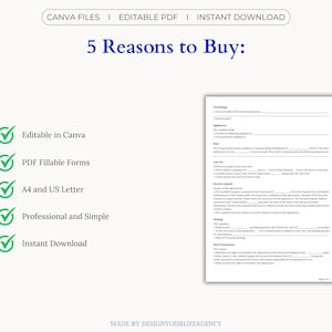 Editable Tenancy Agreement Template in Canva and PDF formats. Includes A4 and US Letter sizes for easy use worldwide. Customize text, fonts, and layout in Canva, or use the fillable PDF version to type directly into the contract. Ideal for landlords, property managers, or tenants who need a clear, professional rental contract. Printable, editable, and instantly downloadable—perfect for managing rental agreements quickly and efficiently.