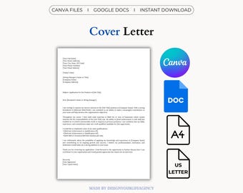 Bewerbungsanschreiben Vorlage: Professionelles Anschreiben für den Lebenslauf, ATS-freundlicher Karrierebrief, moderne Arbeitssuchende (Canva, Google Docs)