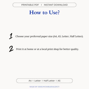 Printable Nutrition Log PDF designed for daily food tracking, calorie counting, and healthy meal planning. Ideal for individuals focused on wellness, diet, or weight loss goals. Includes sections for meals, snacks, calorie totals, and personal notes. Offered in A4, A5, Letter, and Half-Letter sizes for easy home printing. Clean and minimal layout suitable for beginners or health-conscious users. Great for meal prep, mindful eating, and tracking nutritional habits.
