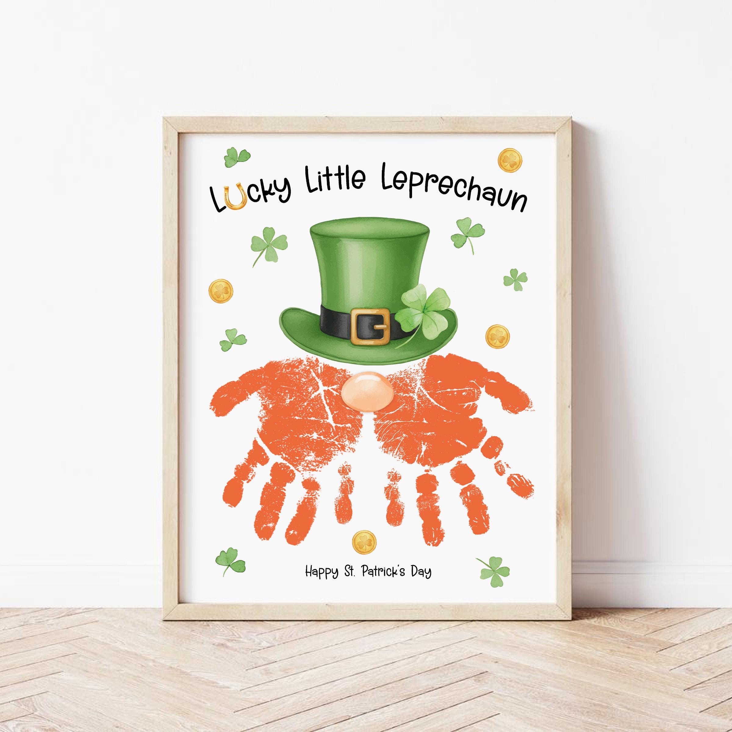 Leprechaun Footprint Art Printable, St. Patrick's Day Footprint Art,…