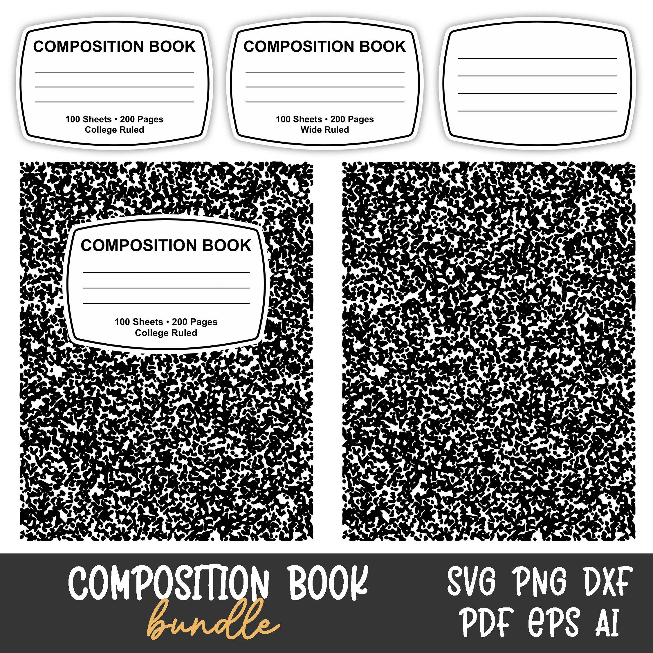 Composition Book Svg, Composition Book Cover, Notebook Template ...