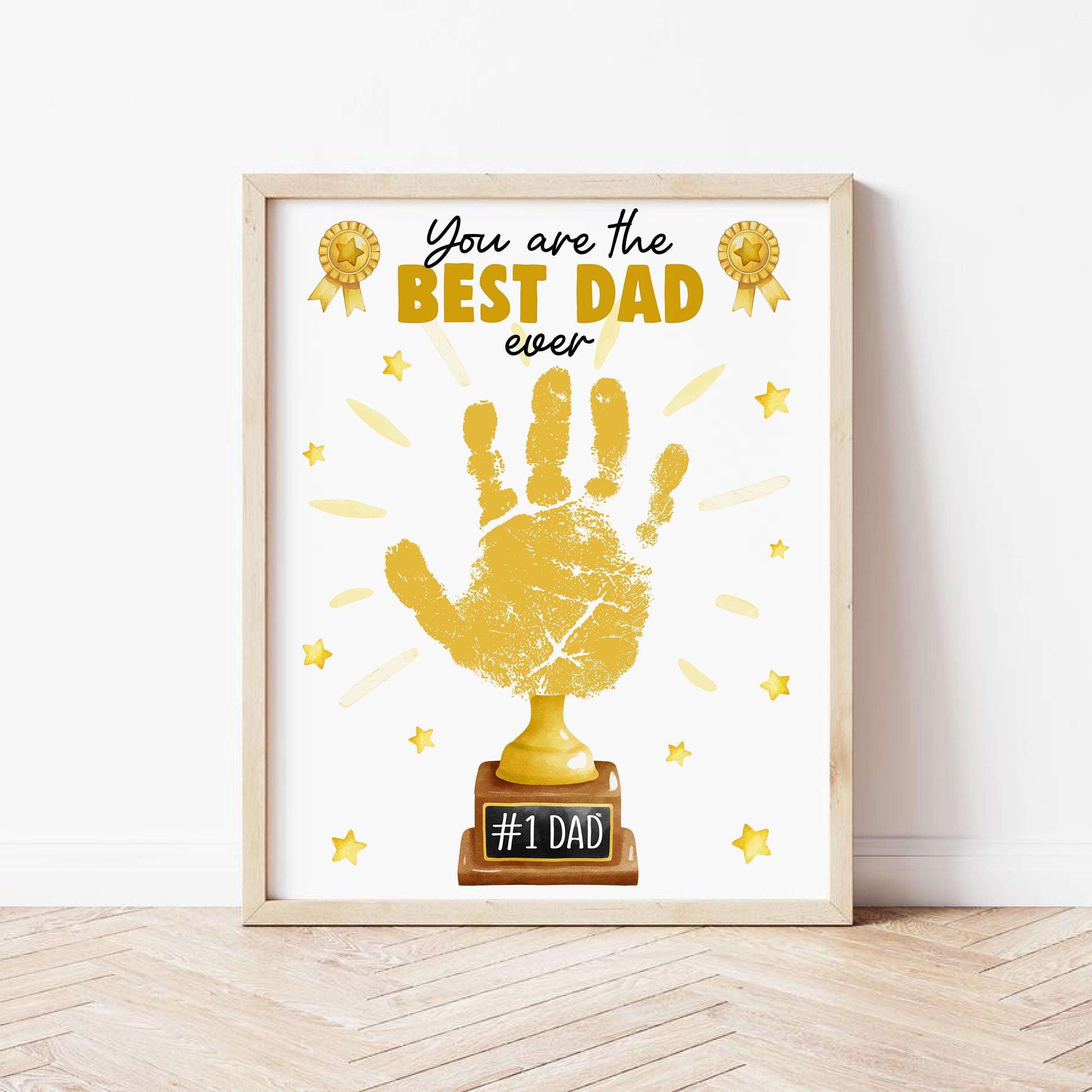 Trophy Dad Handprint Art Printable, Father's Day Handprint Art, Toddler ...