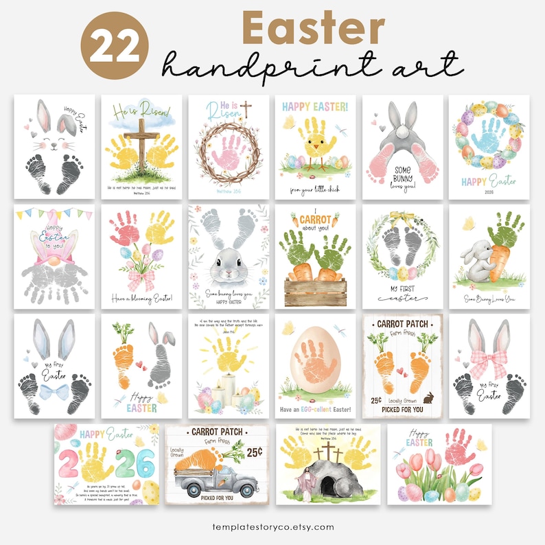Easter Handprint Art Bundle, Easter Handprint Art Craft, Toddler Craft ...